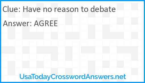 Have no reason to debate Answer