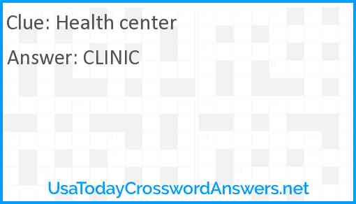 Health center Answer