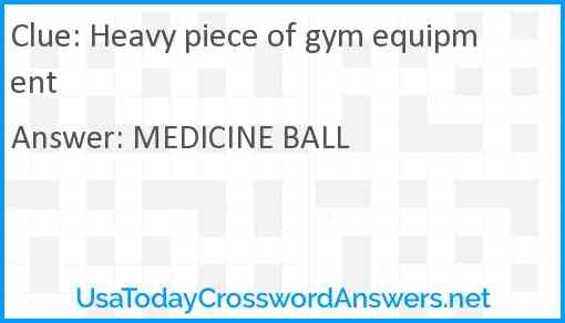 Heavy piece of gym equipment Answer