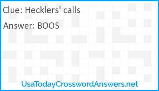 Hecklers' calls Answer