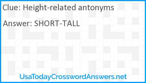 Height-related antonyms Answer