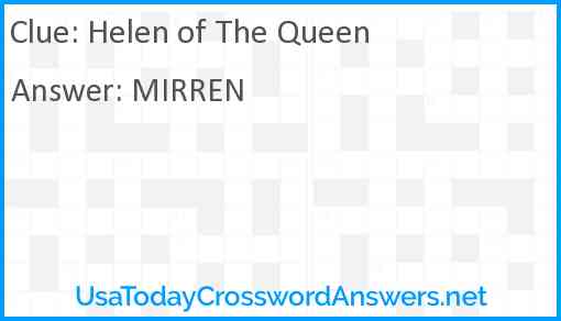 Helen of The Queen Answer