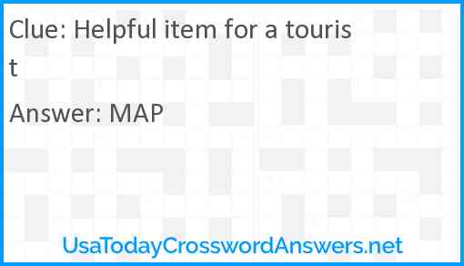 Helpful item for a tourist Answer