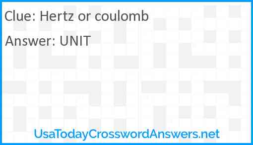 Hertz or coulomb Answer