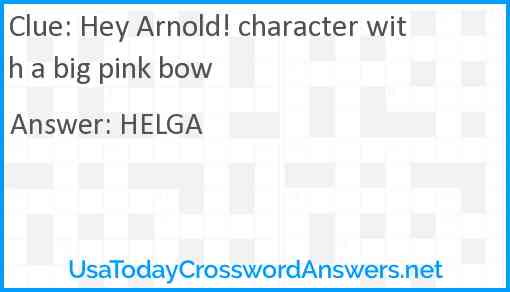 Hey Arnold! character with a big pink bow Answer