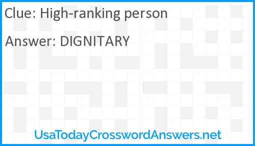 High-ranking person Answer