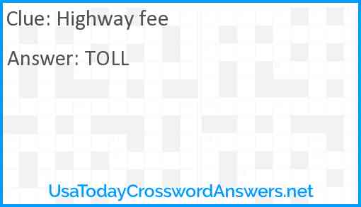 Highway fee Answer