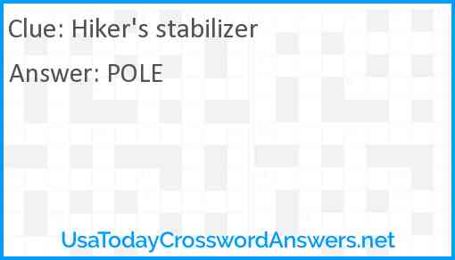 Hiker's stabilizer Answer