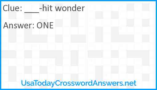 ___-hit wonder Answer