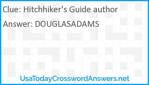Hitchhiker's Guide author Answer