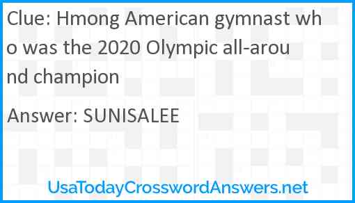 Hmong American gymnast who was the 2020 Olympic all-around champion Answer