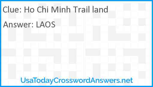 Ho Chi Minh Trail land Answer