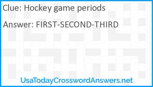 Hockey game periods Answer