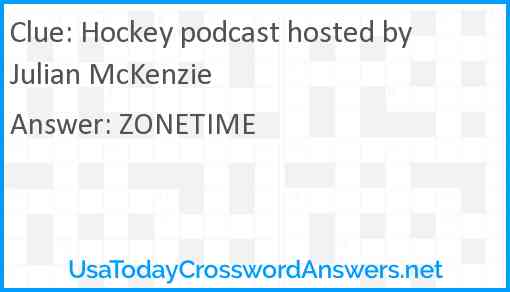 Hockey podcast hosted by Julian McKenzie Answer