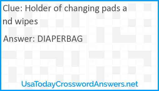Holder of changing pads and wipes Answer
