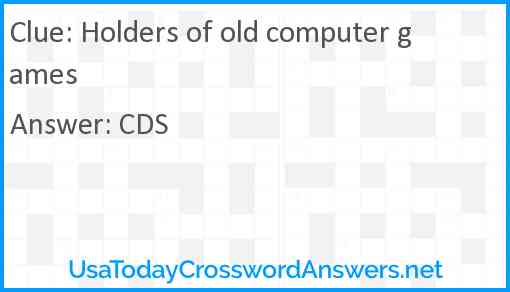 Holders of old computer games Answer