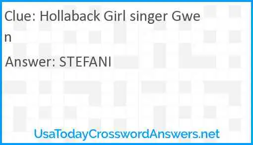 Hollaback Girl singer Gwen Answer