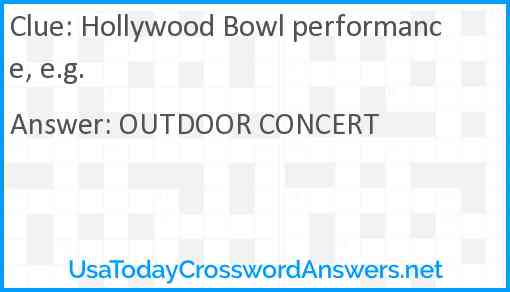 Hollywood Bowl performance, e.g. Answer