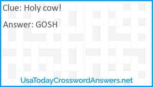 Holy cow! Answer