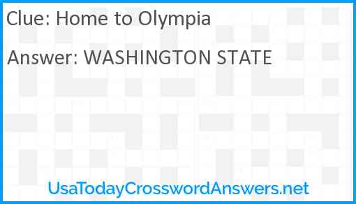 Home to Olympia Answer