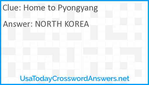 Home to Pyongyang Answer