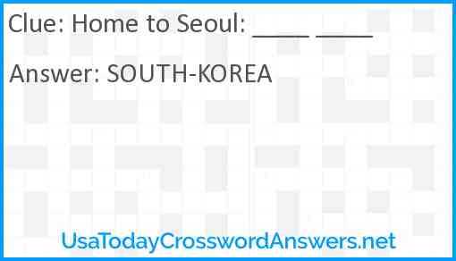 Home to Seoul Answer