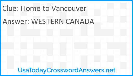 Home to Vancouver Answer