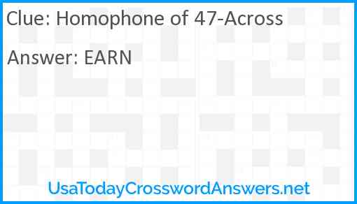 Homophone of 47-Across Answer