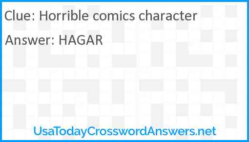Horrible comics character Answer