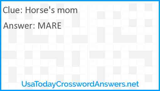 Horse's mom Answer