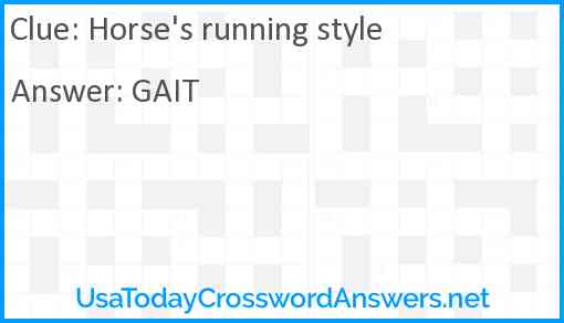 Horse's running style Answer