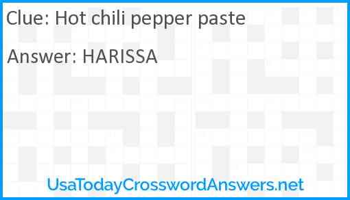 Hot chili pepper paste Answer