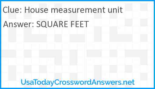 House measurement unit Answer