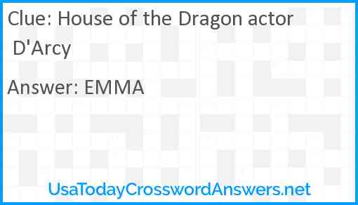 House of the Dragon actor D'Arcy Answer