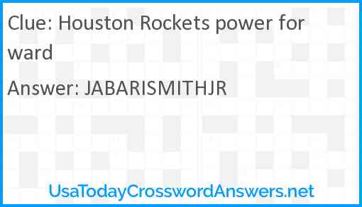 Houston Rockets power forward Answer