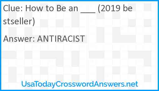 How to Be an ___ (2019 bestseller) Answer