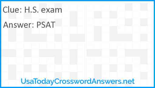 H.S. exam Answer