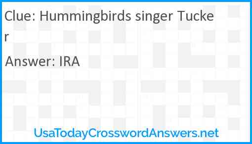 Hummingbirds singer Tucker Answer