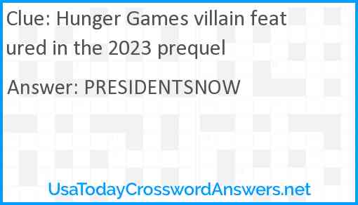 Hunger Games villain featured in the 2023 prequel Answer