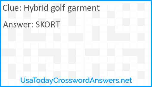 Hybrid golf garment Answer