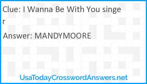 I Wanna Be With You singer Answer