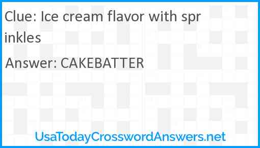 Ice cream flavor with sprinkles Answer