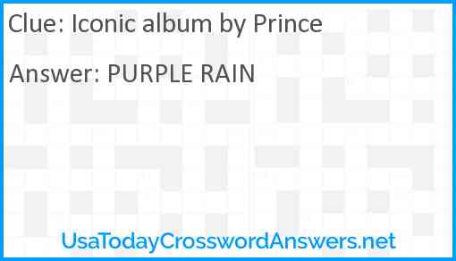 Iconic album by Prince Answer