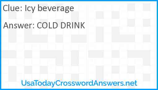 Icy beverage Answer