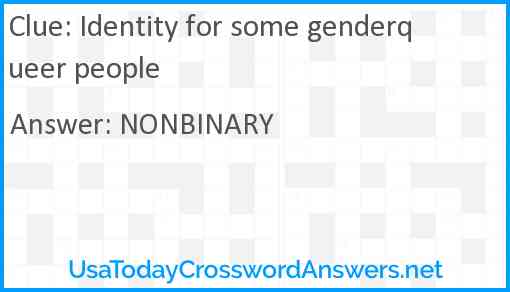 Identity for some genderqueer people Answer