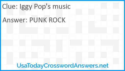 Iggy Pop's music Answer