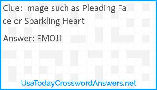 Image such as Pleading Face or Sparkling Heart Answer