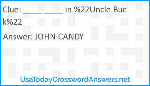 ____ ____ in %22Uncle Buck%22 Answer