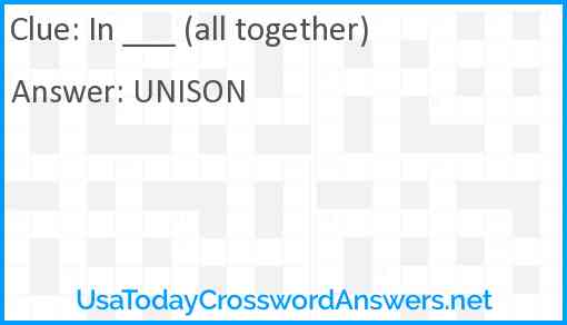 In ___ (all together) Answer