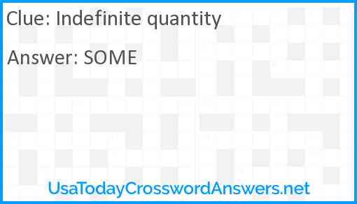 Indefinite quantity Answer